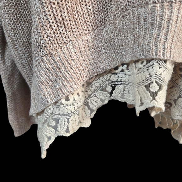 Pins & Needles Tan Sweater with Lace Trim Size L - Picture 2 of 5